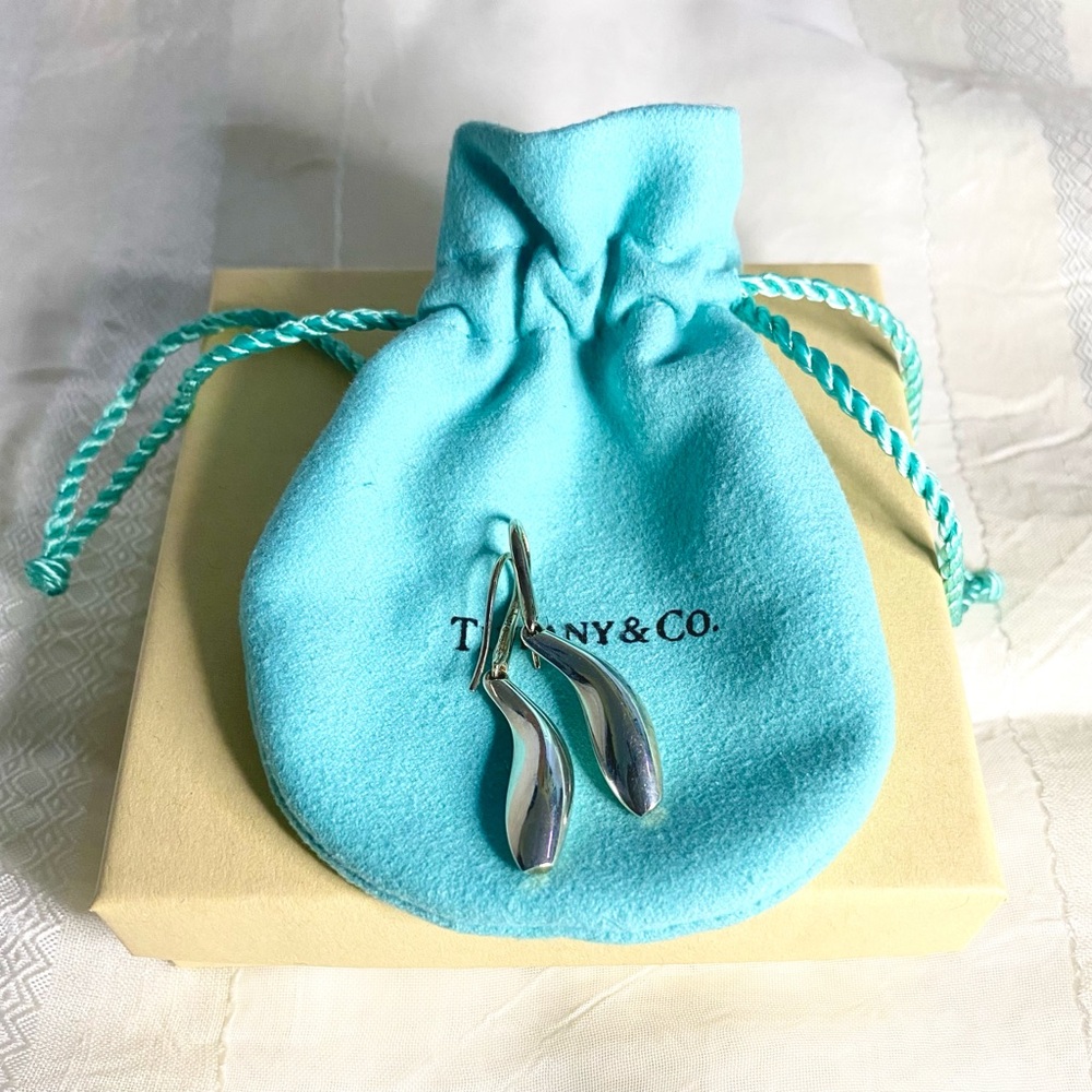 Tiffany & Co Frank Gehry Fish Drop Dangle 925 Sterling Silver Earrings